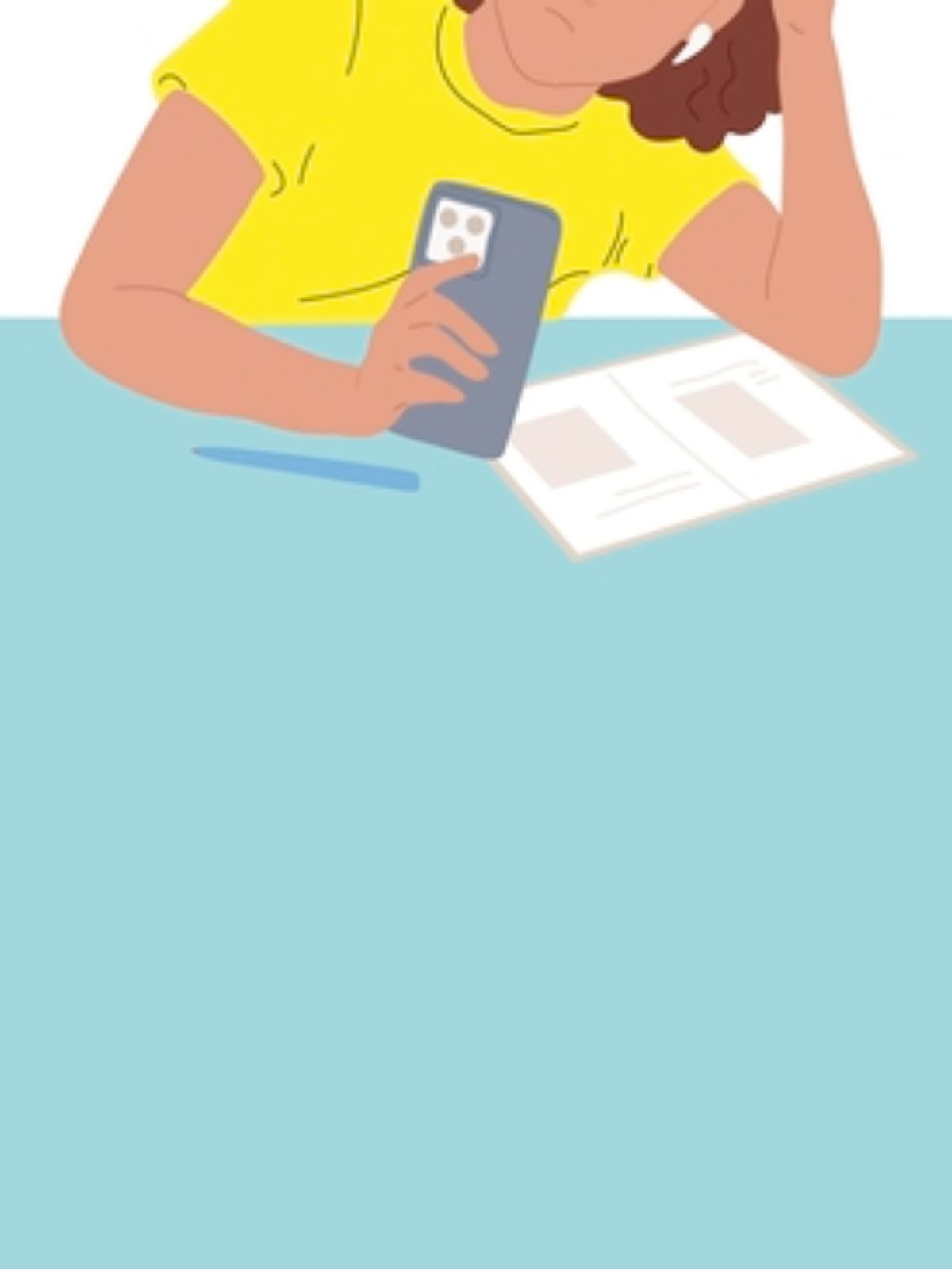 Cover art for the book The Disengaged Teen by Jenny Andersen and Rebecca Wintrhop. The art shows a teen with their hand on their head, looking at a phone instead of their homework.